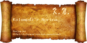 Kolompár Norina névjegykártya